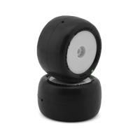 JConcepts Mini-B/Mini-T Smoothie 2 Pre-Mounted Rear Tires (White) (2) (Green)