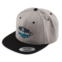 2023 JConcepts Racing Team hat, flat bill, snap-back design - heather gray