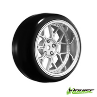 14 SPOKE/MATTE SILVER Pre mount  rim & tyres 2,4,6,8mm OFFSET HEX 12mm 4pcs