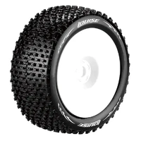 T-PIRATE - 1-8 Truggy Tire Set - Mounted - Super Soft - White Wheels - 0-Offset - Hex 17mm 