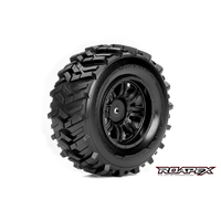 MORPH 1/10 SC TIRE BLACK WHEEL WITH 12MM HEX MOUNTED