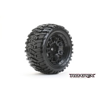 MORPH BELTED ARRMA KRATON 8S MT TRUCK TIRE BLACK WHEEL WITH 24MM HEX MOUNTED