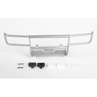 Ranch Front Grille Guard W/Lights for Tamiya 1/10 Isuzu Mu Type X CC-01 (Silver)