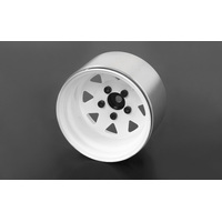 5 Lug Deep Dish Wagon 1.9" Steel Stamped Beadlock Wheels (White)