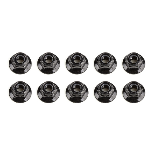 M5 Locknuts, flanged, black