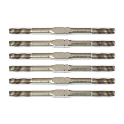 RC10B6.1 FT Titanium Turnbuckle Set, 3x48 mm/1.875 in, silver