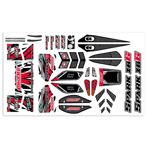 Team Corally - Body Decal Sheet - Spark XB6 - Red - 1 pc