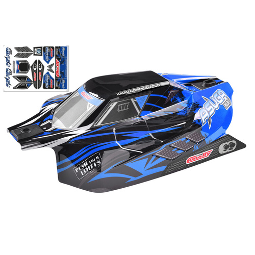 Team Corally - Polycarbonate Body - Asuga XLR - Painted - Cut - Decals - Accessories - Blue Color - 1 Pc
