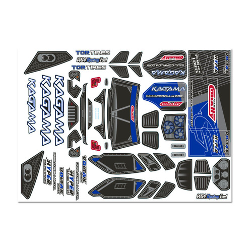 Team Corally - Body Decal Sheet - Kagama XP 6S - Pre-Cut - Blue Color - 1 Pc