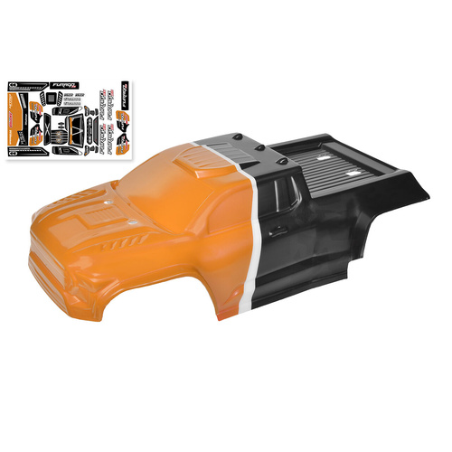 Team Corally - Polycarbonate Body - Furago XD - Painted - Cut - Decals - Orange Color - 1 Pc