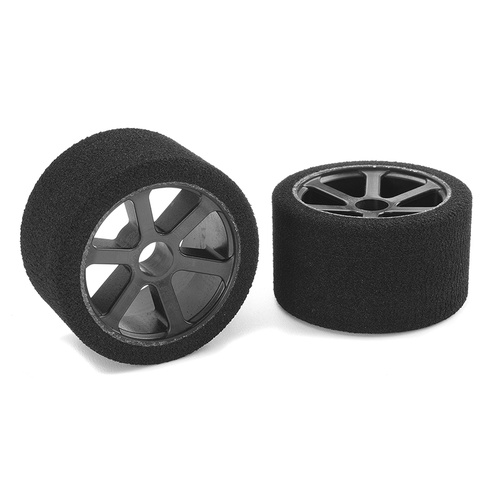 Team Corally - Attack foam tires - 1/12 Circuit - 32 shore Magenta - Front - Carbon rims - 2 pcs