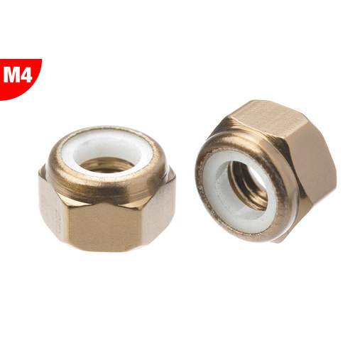 Team Corally - Aluminium Nylstop Nut - M4 - Gun Metal - 10 pcs