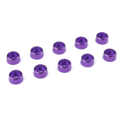 Team Corally - Aluminium Washer - for M3 Socket Head Screws - OD=8mm - Purple - 10 pcs