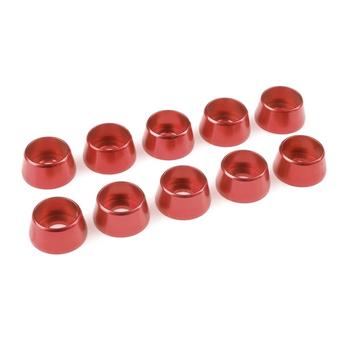 Team Corally - Aluminium Washer - for M5 Socket Head Screws - OD=12mm - Red - 10 pcs