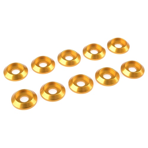 Team Corally - Aluminium Washer - for M4 Button Head Screws - OD=12mm - Gold - 10 pcs