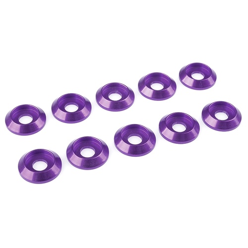Team Corally - Aluminium Washer - for M4 Button Head Screws - OD=12mm - Purple - 10 pcs