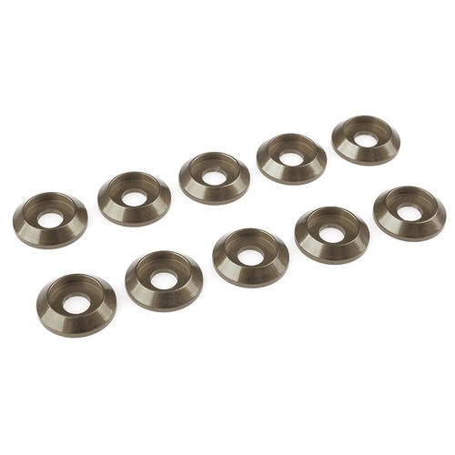 Team Corally - Aluminium Washer - for M4 Button Head Screws - OD=12mm - Gun Metal - 10 pcs