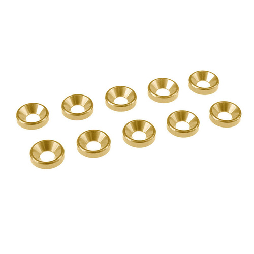 Team Corally - M3 Flat Head Washer - Aluminum - LE - 10 Pcs