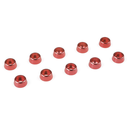 Team Corally - Aluminium Washer - for M2.5 Socket Head Screws - OD=7mm - Red - 10 pcs