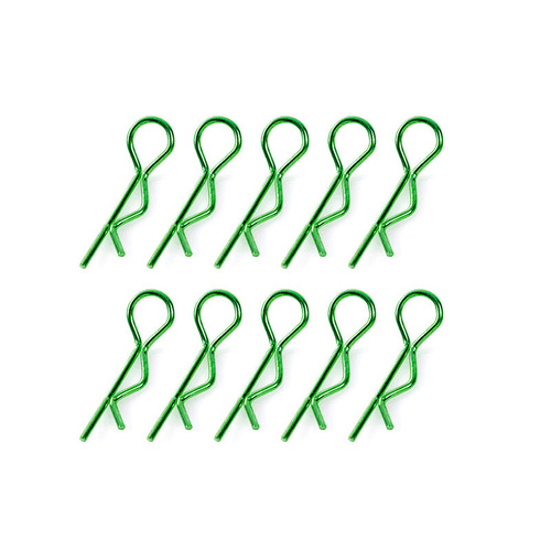 Team Corally - Body Clips - 45° Bent - Small - Green - 10 pcs