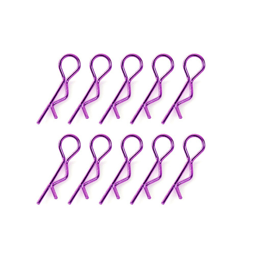 Team Corally - Body Clips - 45° Bent - Small - Purple - 10 pcs
