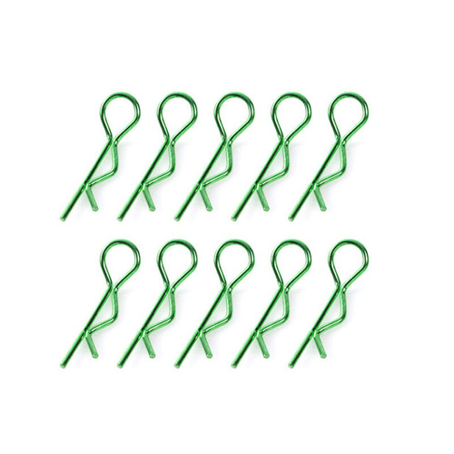 Team Corally - Body Clips - 45° Bent - Medium - Green - 10 pcs