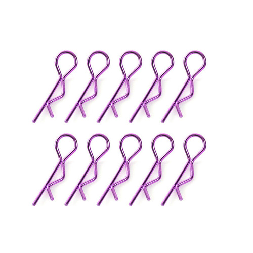 Team Corally - Body Clips - 45° Bent - Large - Purple - 10 pcs