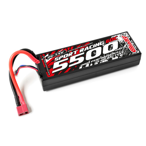 Team Corally - Power Racing 60C - 5500Mah - 2S - 7,4V - T-Plug - Hard Case