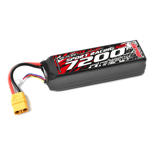 Team Corally - Power Racing 60C - 7200Mah - 4S - 14,8V - XT-90 - Semi-Soft Case