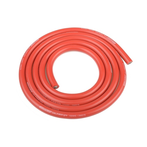 Team Corally - Ultra V+ Silicone Wire - Super Flexible - Red - 10AWG - 2683 / 0.05 Strands - ODø 5.5mm - 1m
