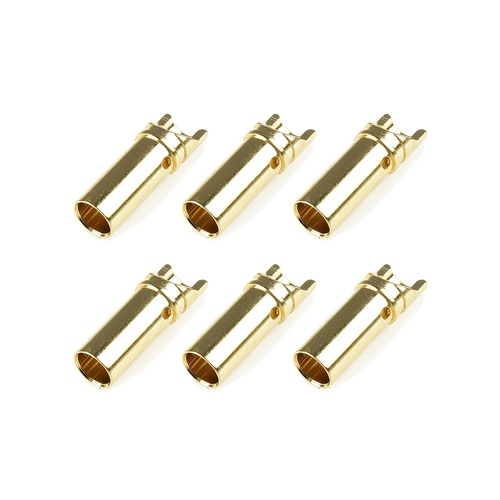 ####Team Corally - Bullit Connector 5.0mm - Female - Gold Plated - Ultra Low Resistance  - 6 pcs