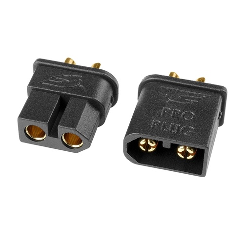 Team Corally - TC PRO Connector 3.5mm - Gold Plated Connectors - Reverse polarity protection - Male + Female - 1 pair