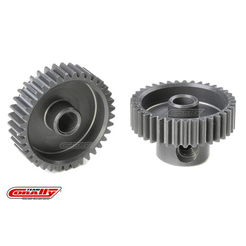 Team Corally - 64 DP Pinion - Short - Hard Anodised AL7075 - 37 Teeth - Shaft Dia. 3.17mm
