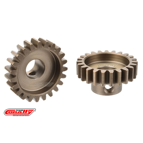 Team Corally - M1.0 Pinion  Short Wide Teeth  Hardened Steel - 24 Teeth - Shaft Dia. 8mm
