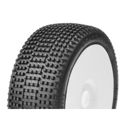 Captic Racing - ZONDA XTR - 1/8 Buggy Tires Mounted - CR-2 (Medium-Soft) Racing Compound - White Rims - 1 Pair