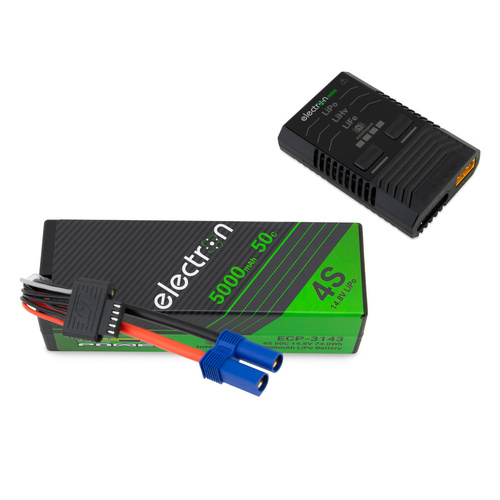 EcoPower Intelligent 4S 5000mAh EC5 LiPo Battery/"Electron Mini" Charger Bundle