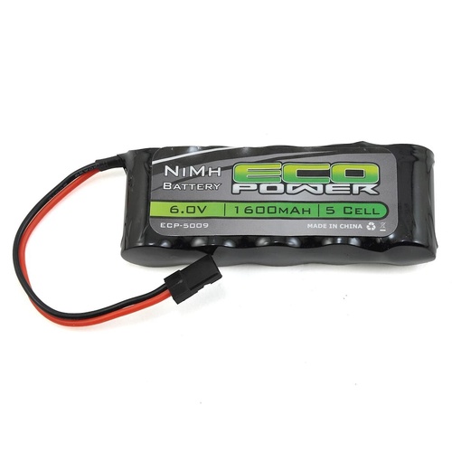 EcoPower 5-Cell NiMH Stick Receiver Battery Pack (6.0V/1600mAh)