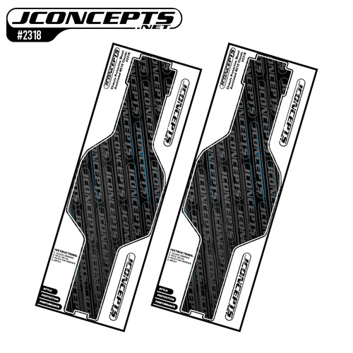 JConcepts - RC10 - precut chassis protective sheet, black - 2pc. (Fits – all RC10 tub chassis models)