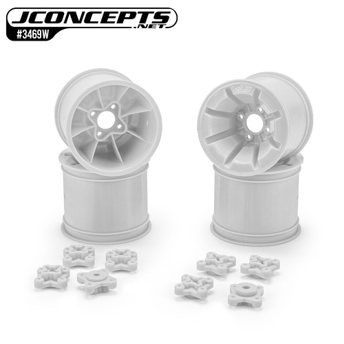 JConcepts Pioneer - RC10T 2.2" Rear Wheel White Fits – RC10T, T2, RC10GT, T3, T4   Includes adaptors for 1/4" and 3/16” axle combo
