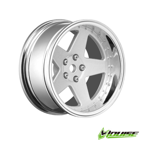 5SPOKE/MATTE SILVER Wheels Only 4pcs (2,4,6,8mm OFFSET HEX 12mm)