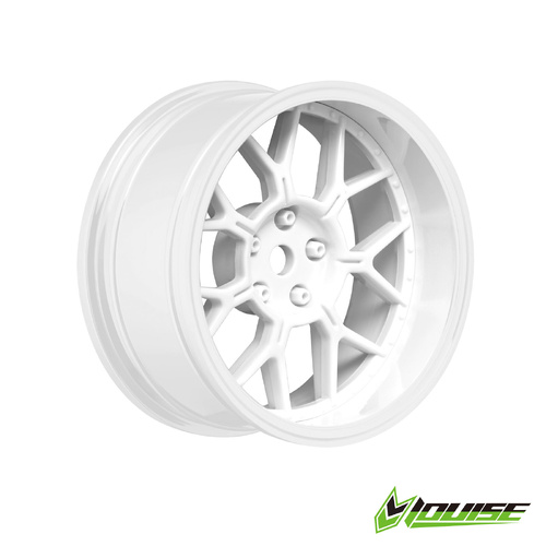 14 SPOKE/GLOSS WHITE Wheels Only 4pcs (2,4,6,8mm OFFSET HEX 12mm)