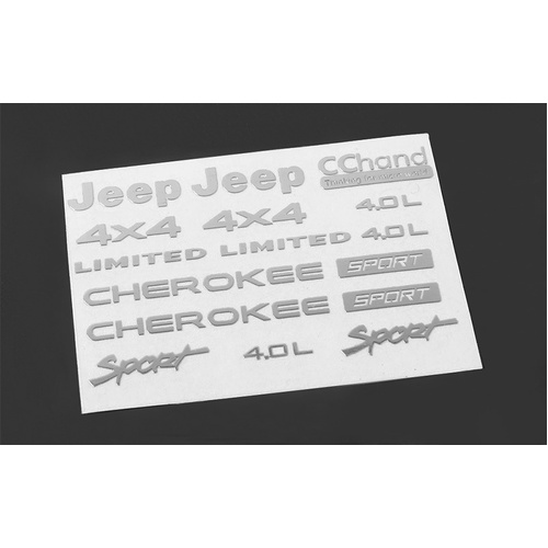 Metal Emblem Set for Axial SCX10 XJ (Silver)