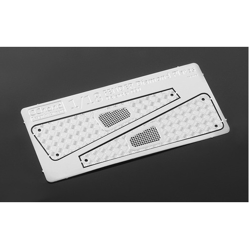 Metal Front Side Hood Diamond Plates for 1/18 Gelande D90